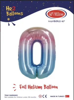 0 Gökkuşağı Folyo Balon 40 İnç 100 cm