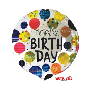 Happy Birthday Beyaz Figürlü Folyo Balon 