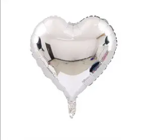 18 İnç Kalp Gümüş Renk Folyo Balon Dökme 